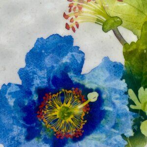 Demdaco Melamine/Bamboo Fiber 'Blue Poppies' Spoon Rest, Brand New